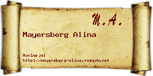 Mayersberg Alina névjegykártya